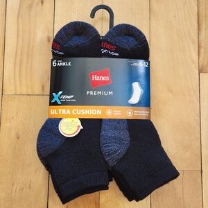 NWT Hanes Premium X-Temp Ultra Cushion Ankle Socks
